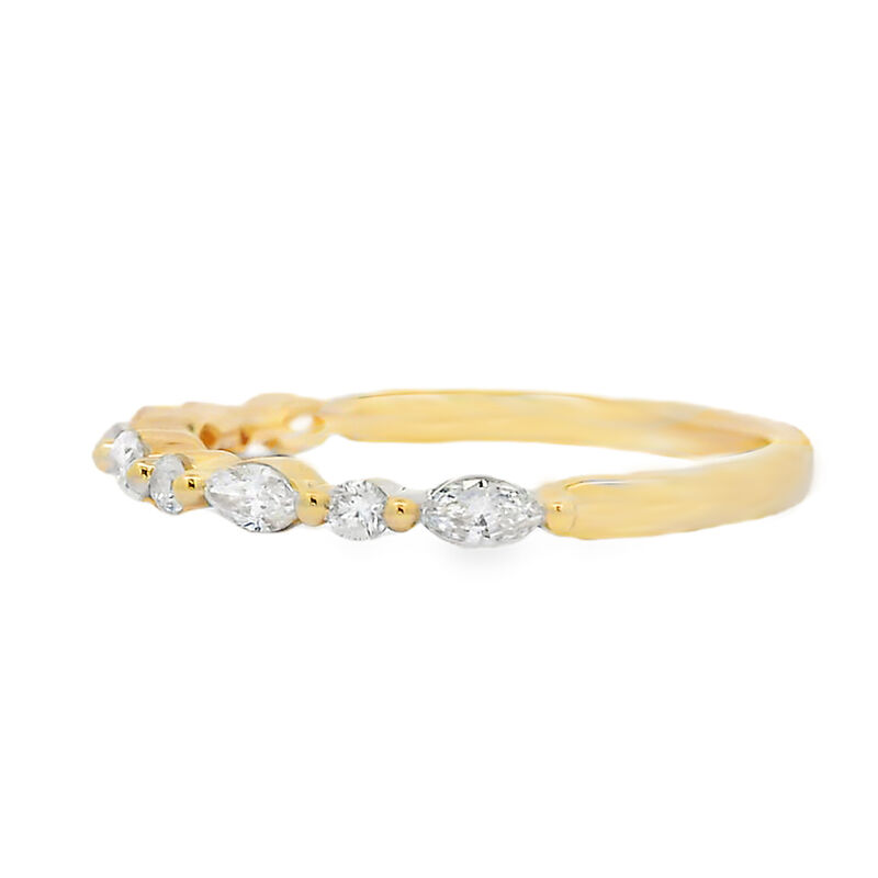 Diamond 3/8ctw. Marquise & 14k Yellow Gold Anniversary Ring image number null