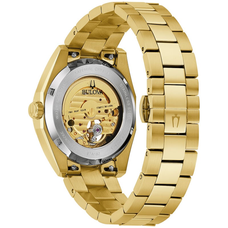Bulova Men's Gold Tone Stainless Steel Surveyor Automatic Watch 97A182 image number null