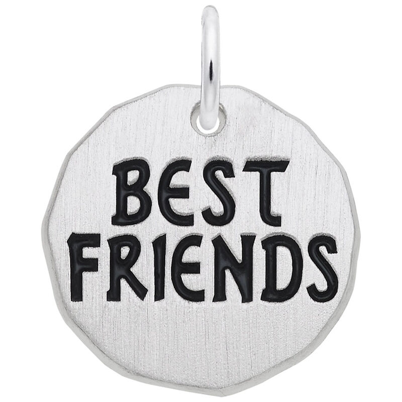 Best Friends Charm Tag in 14K White Gold image number null