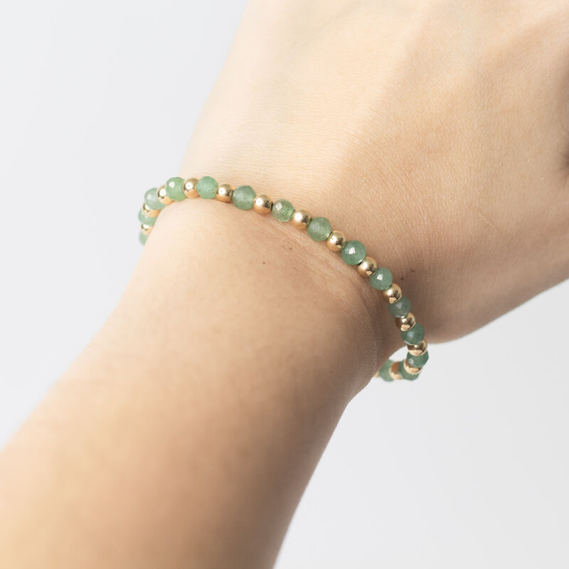 Gold Filled & Aventurine Alternating Beaded Bracelet image number null