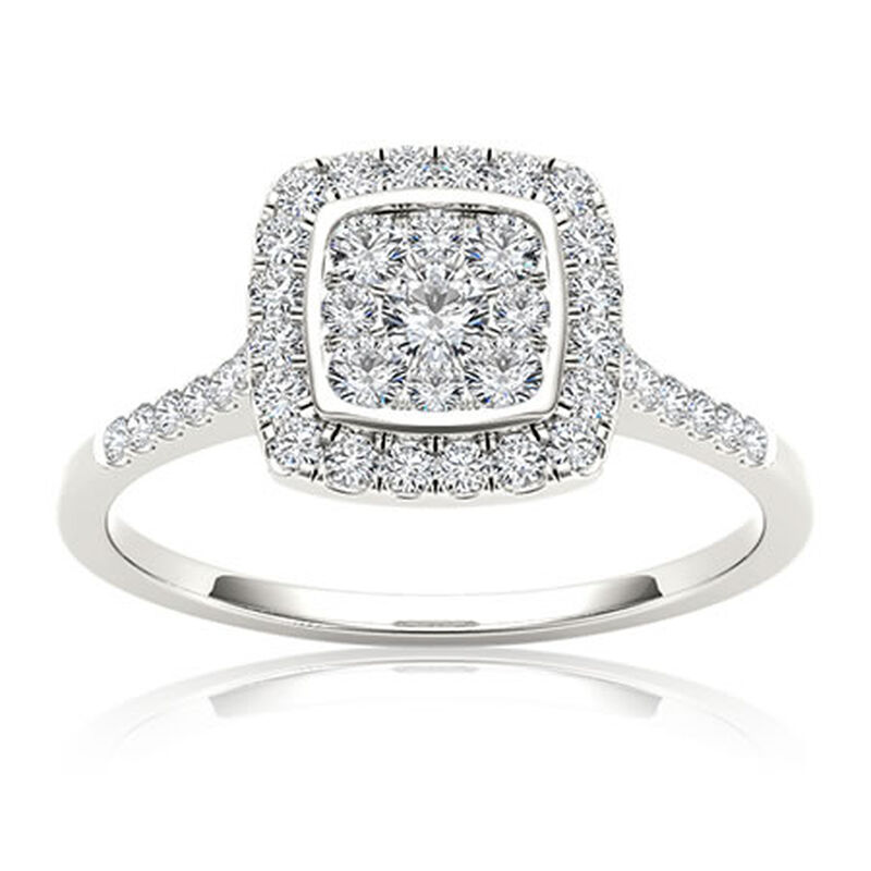 Brilliant-Cut Diamond Cluster Cushion Ring ½ ct. T.W. image number null