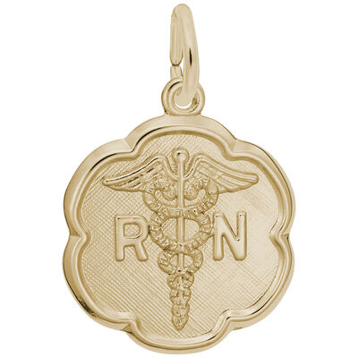 Registered Nurse Charm in 14k Yellow Gold