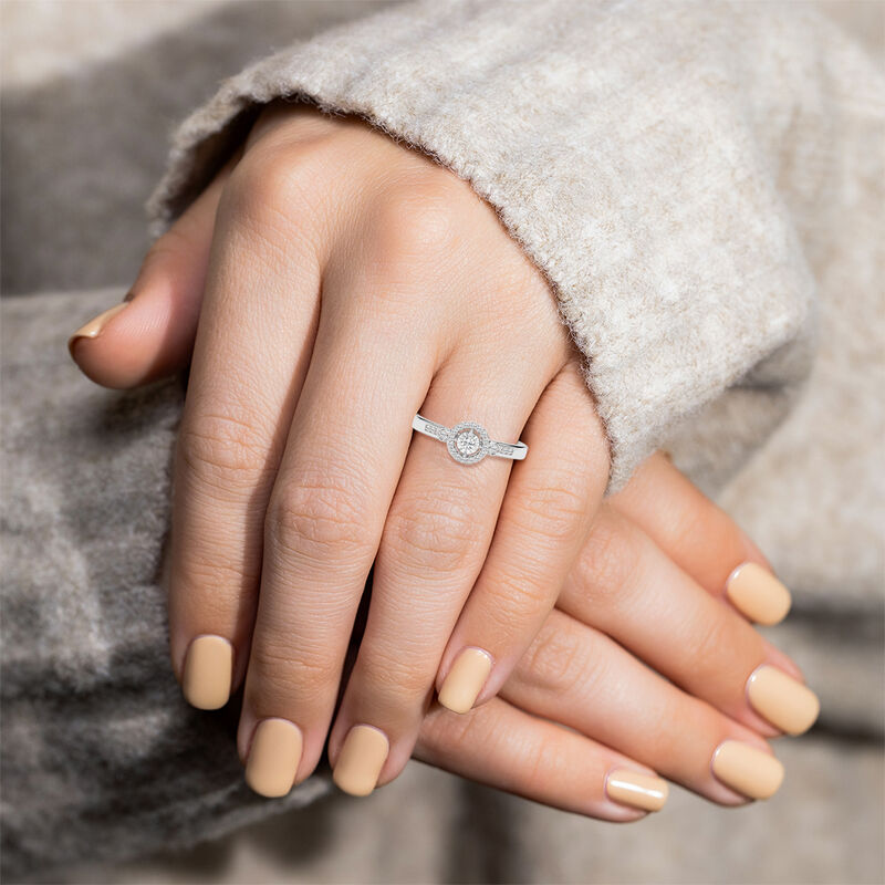 Lab Grown Diamond 1/4ctw. Promise Ring in Sterling Silver image number null