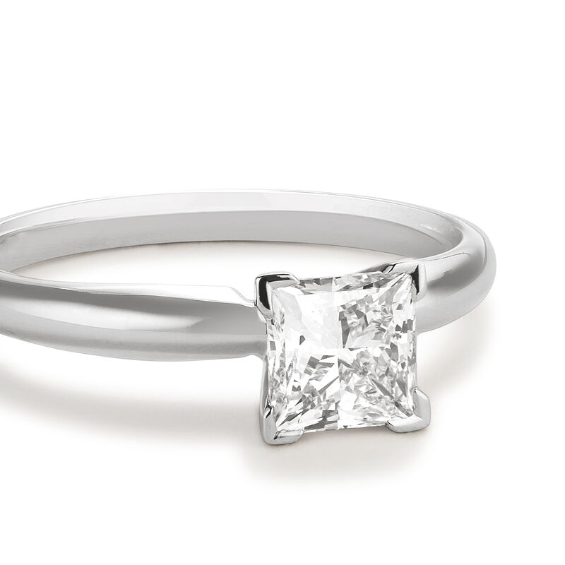Princess-Cut Lab Grown 1ct. Engagement Ring in 14k White Gold image number null