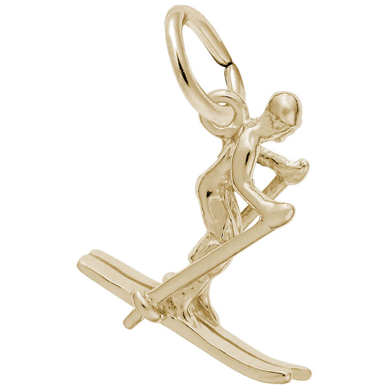 Skier Charm in 14K Yellow Gold image number null
