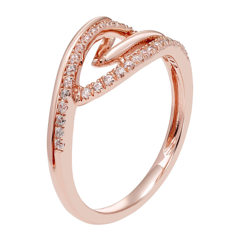 Diamond Interlocked Fashion Ring in 14k Rose Gold image number null