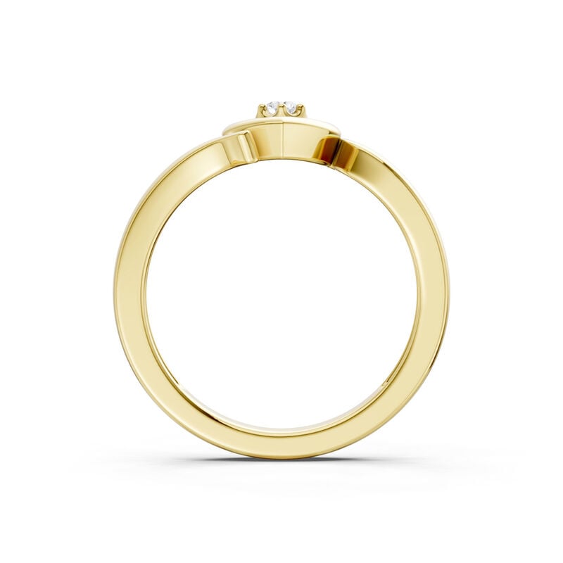 Lab Grown Diamond Open Heart Bypass Promise Ring in 10k Yellow Gold image number null