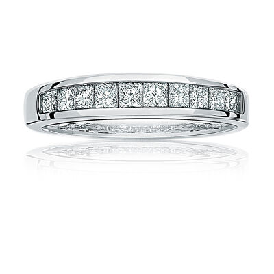 Diamond 1/2ctw. Channel Set & 14k White Gold Anniversary Ring