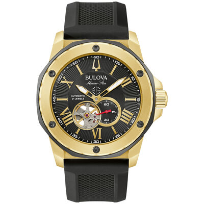 Bulova Men's Gold Plated Stainless Steel Marine Star Watch 98A272