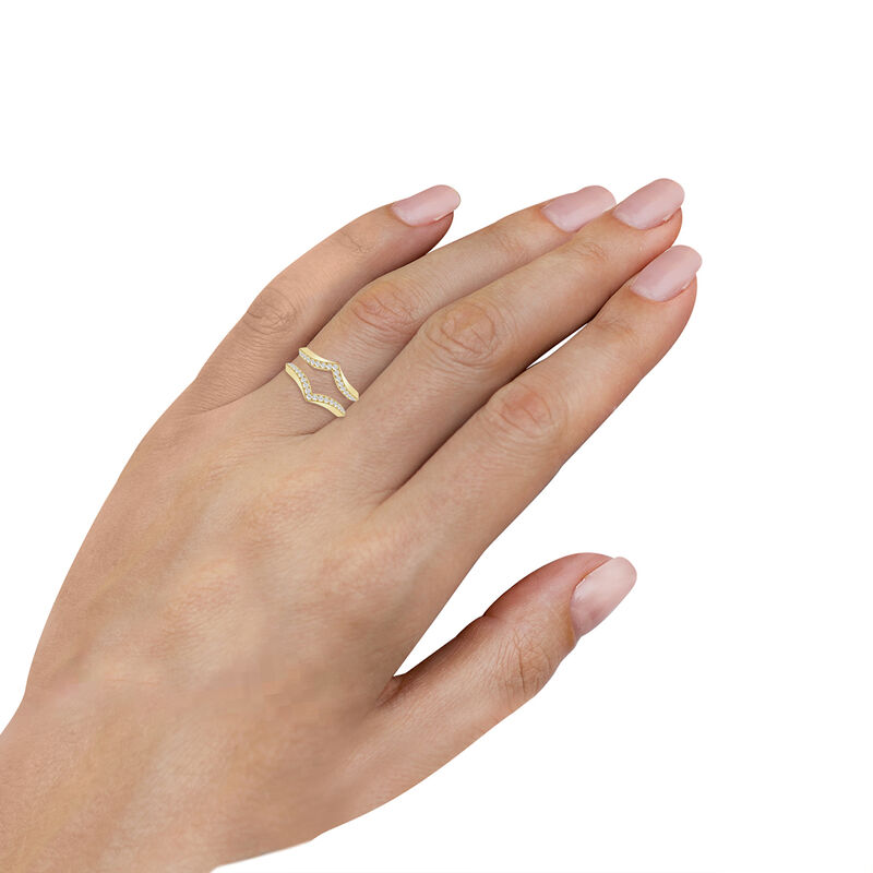 Brilliant-Cut Lab Grown .50ctw. Diamond Chevron Insert in 14k Yellow Gold image number null