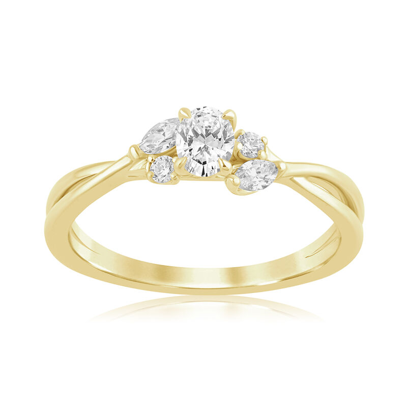 Lab Grown Diamond Twist Promise Ring in 10k Yellow Gold image number null