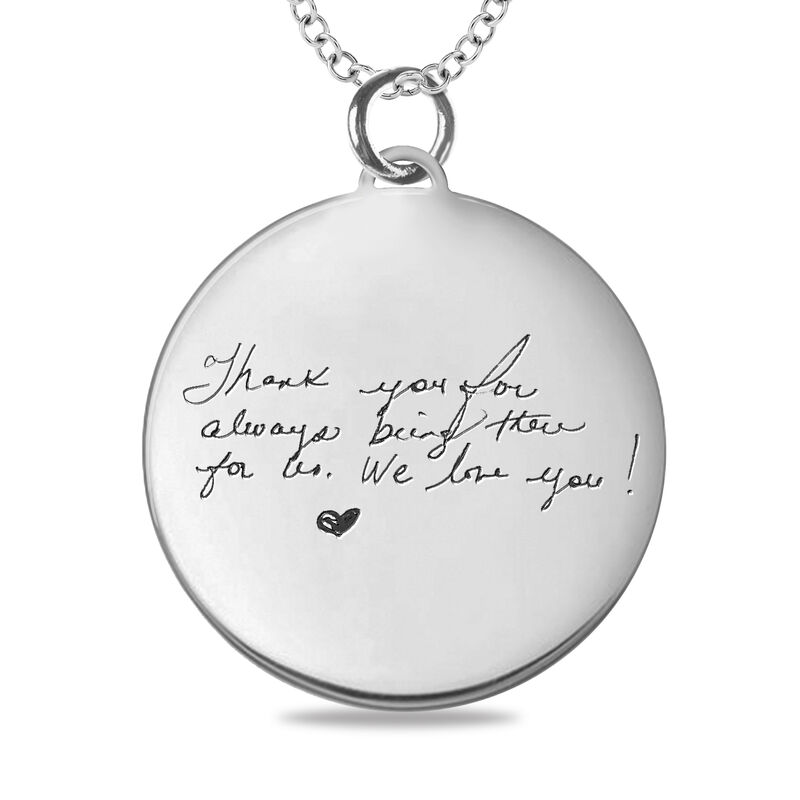 Handwriting Disc Pendant in 10k White Gold image number null