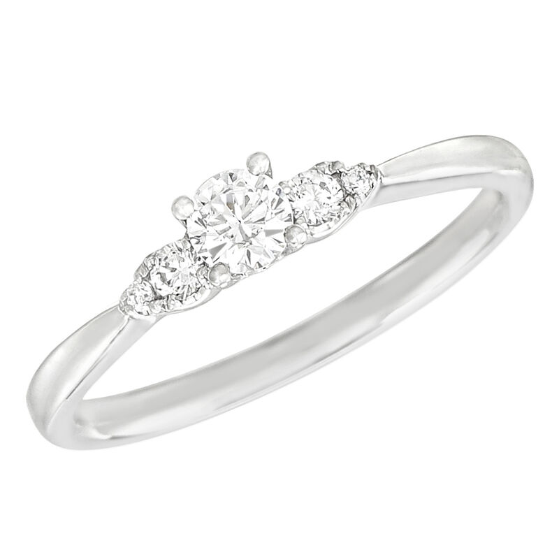 Round Lab Grown Diamond 1/3ctw. Three Stone Promise Ring in 10k White Gold image number null