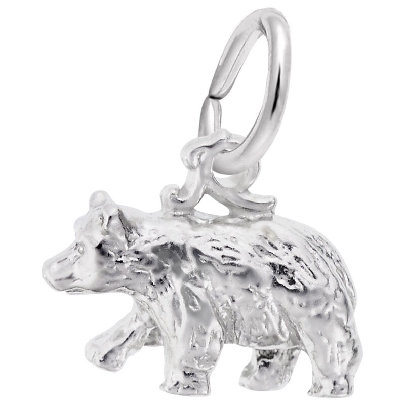 Small Black Bear Charm in Sterling Silver image number null