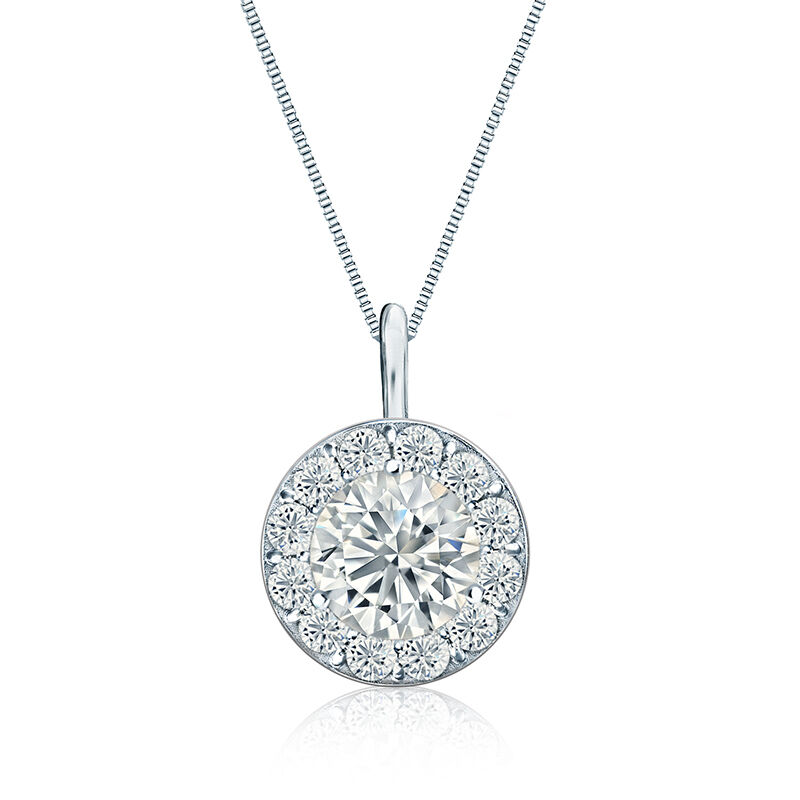 Diamond 2ct. t.w. Halo Pendant in 14k White Gold image number null