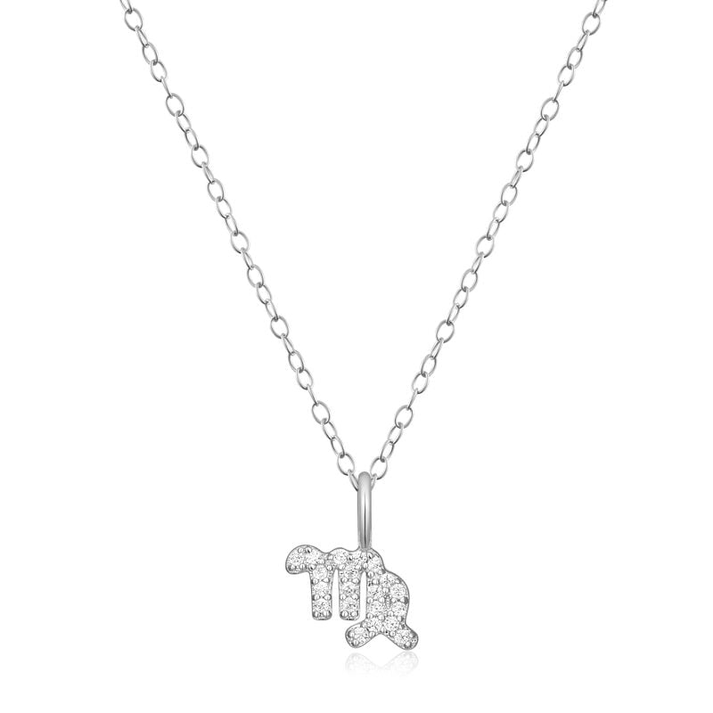 Lab Grown Diamond Virgo Constellation Pendant Necklace in Sterling Silver image number null