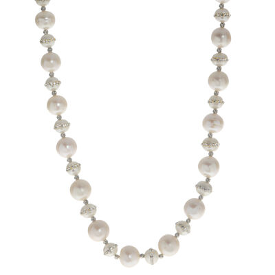 Imperial Pearl Crystal Halo Freshwater Pearl Necklace