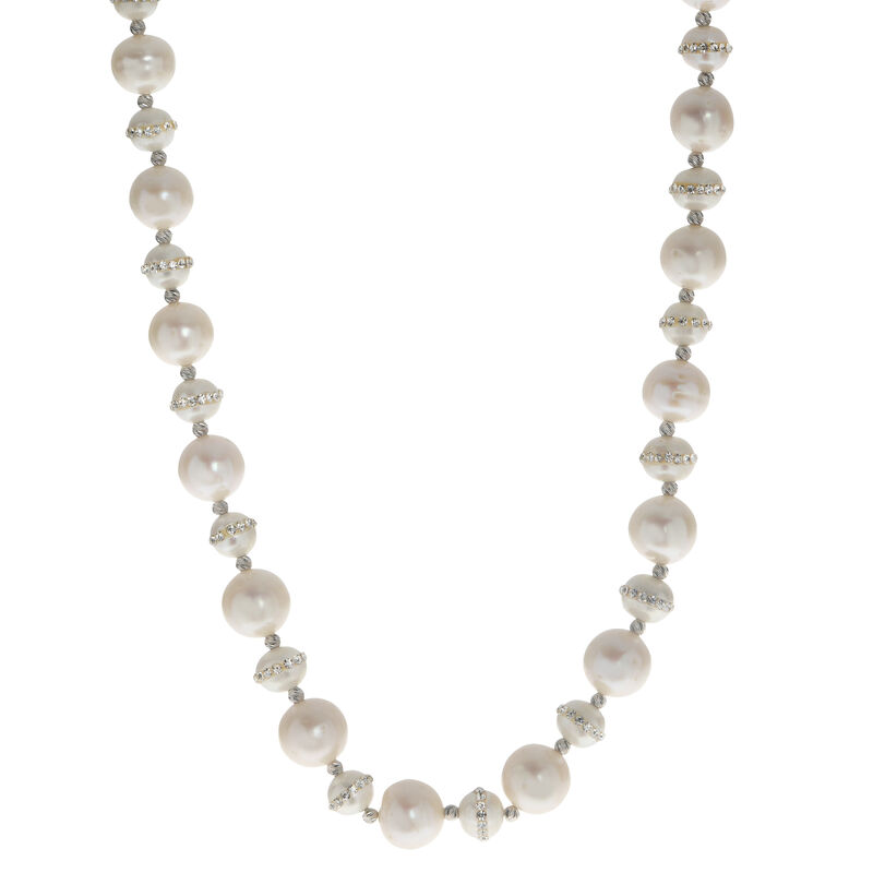 Imperial Pearl Crystal Halo Freshwater Pearl Necklace image number null