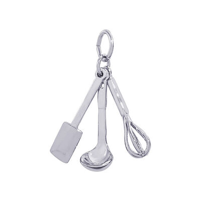 Cooking Utensils Sterling Silver Charm