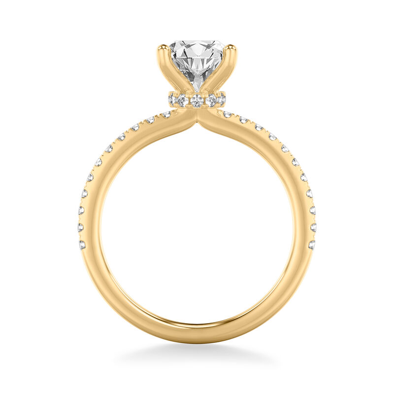 Sybil. Artcarved Oval Diamond Hidden Collar Semi-Mount in 14k Yellow Gold image number null