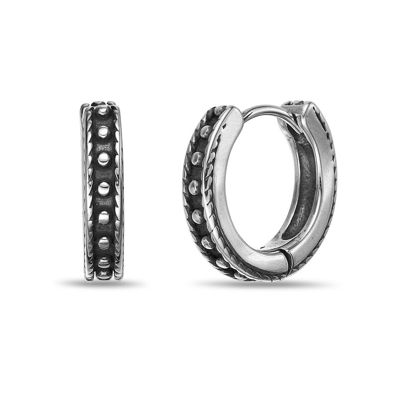 Hoop Earrings in Black Ion Plated Stainless Steel image number null