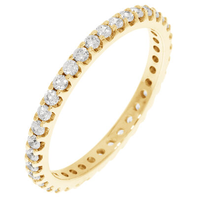 Round Prong Set 1/2ctw. Eternity Band in 14K Yellow Gold (GH, SI2)