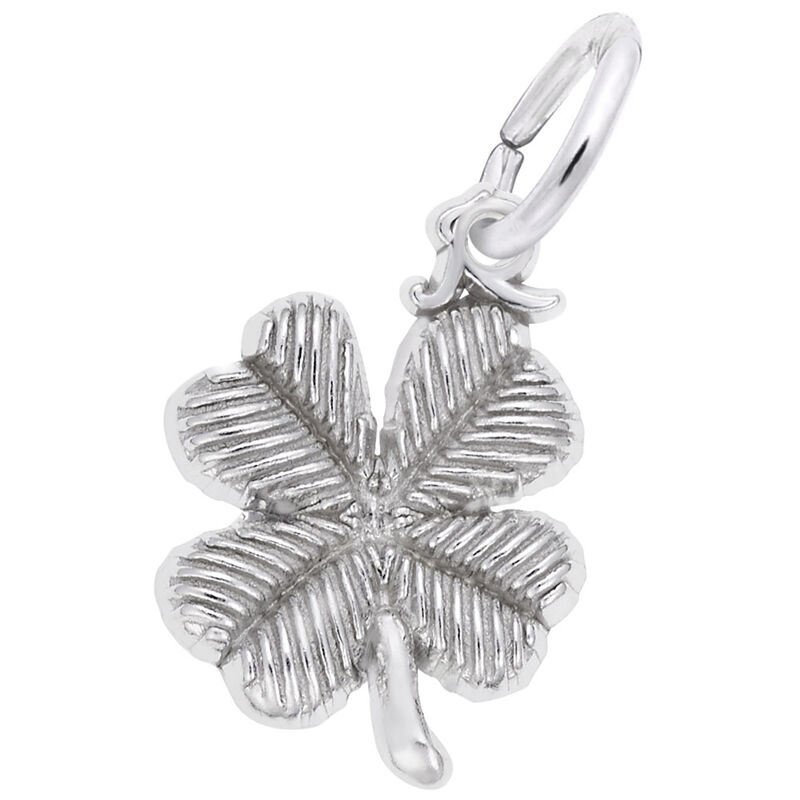 4 Leaf Clover Charm in 14K White Gold image number null