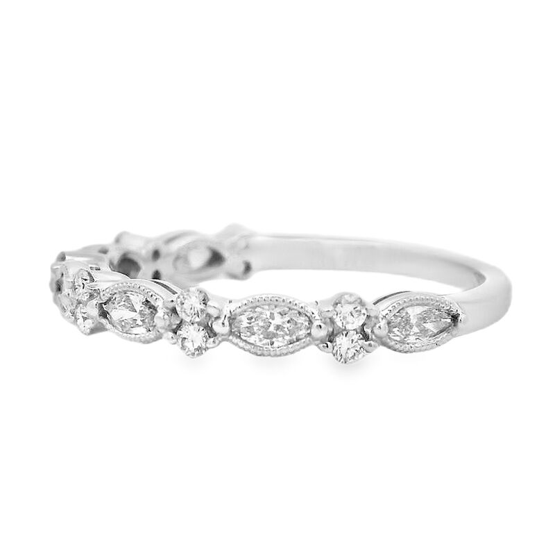 Marquise Diamond 1/2ctw. Horizontal Wedding Ring in 14k White Gold image number null