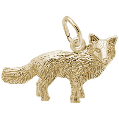 Fox Charm in 14k Yellow Gold