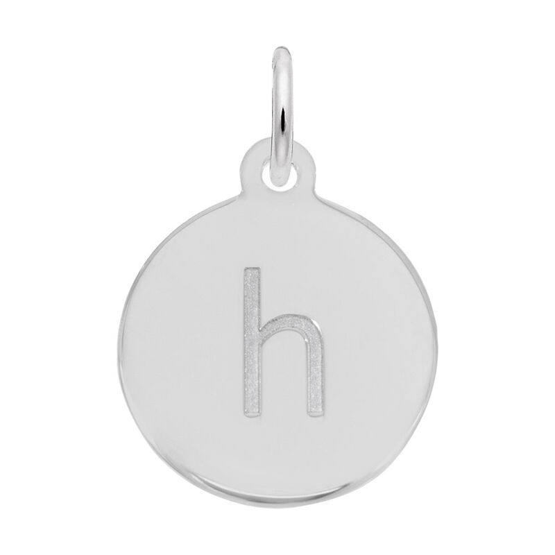 Lower Case Block H Initial Charm in Sterling Silver image number null