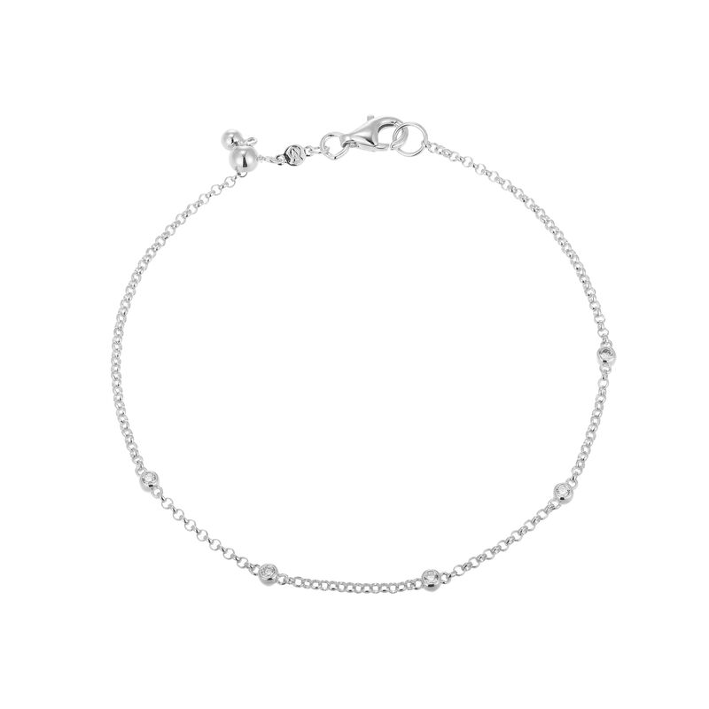 Lab Grown Diamond Rolo Station Bracelet in Sterling Silver image number null
