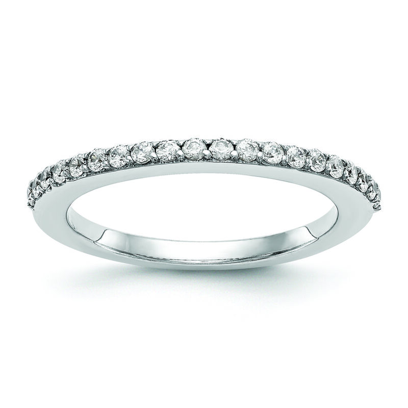 Brilliant-Cut 1/4ctw. Diamond Wedding Band in 14k White Gold Extended Size image number null