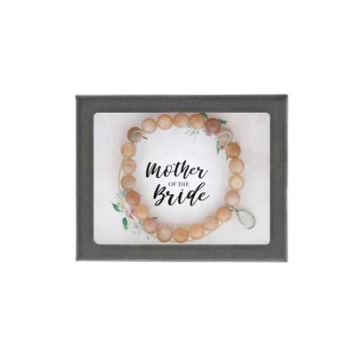 "Mother of The Bride" Peach Moonstone Bracelet in Sterling Silver