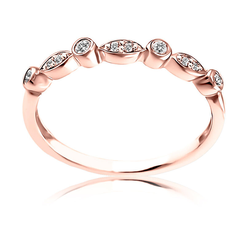Diamond Stackable Band in 10k Rose Gold image number null