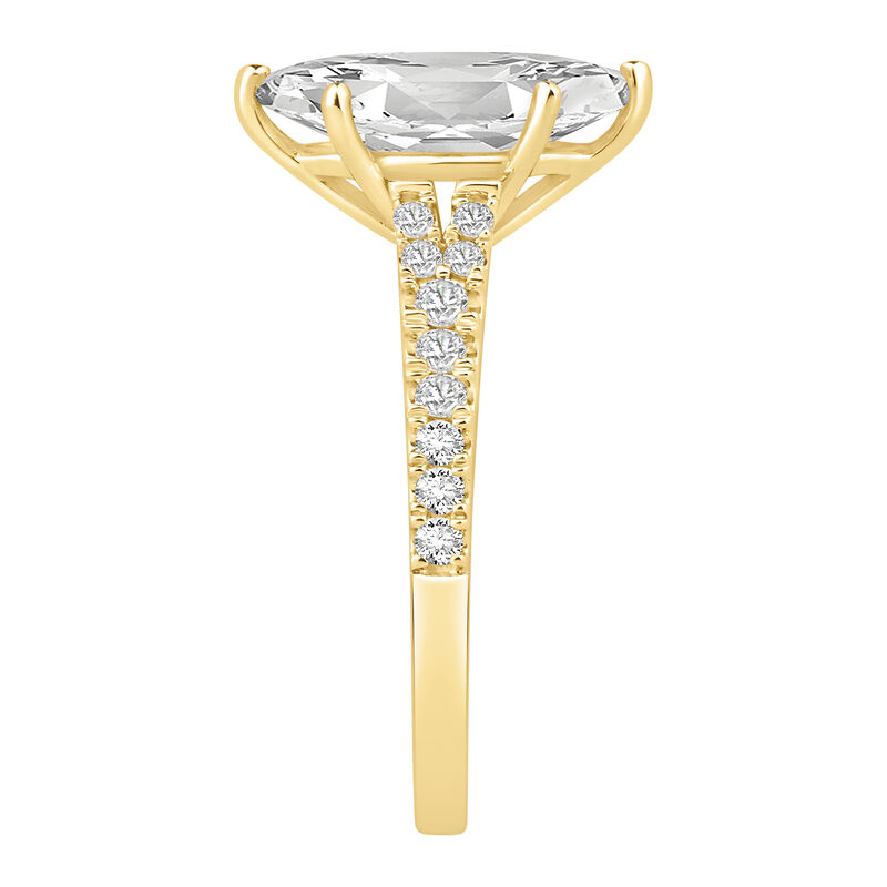 Marquise-Cut Lab Grown 2 1/3ctw. Diamond Split Shank Engagement Ring in 14k Yellow Gold image number null