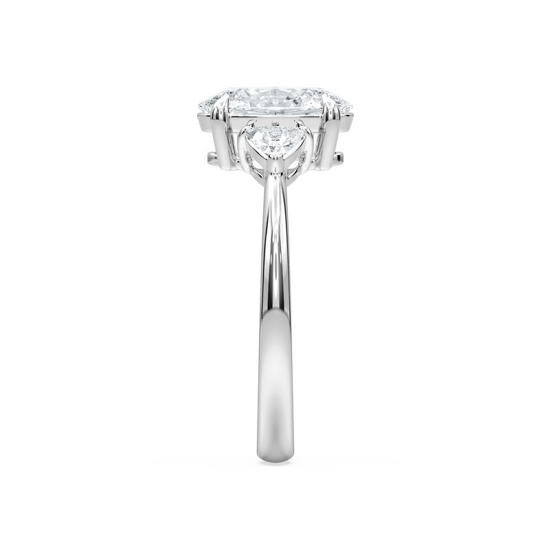 Oval Lab Grown Diamond 2 1/3ctw. Three Stone Engagement Ring in 14k White Gold image number null