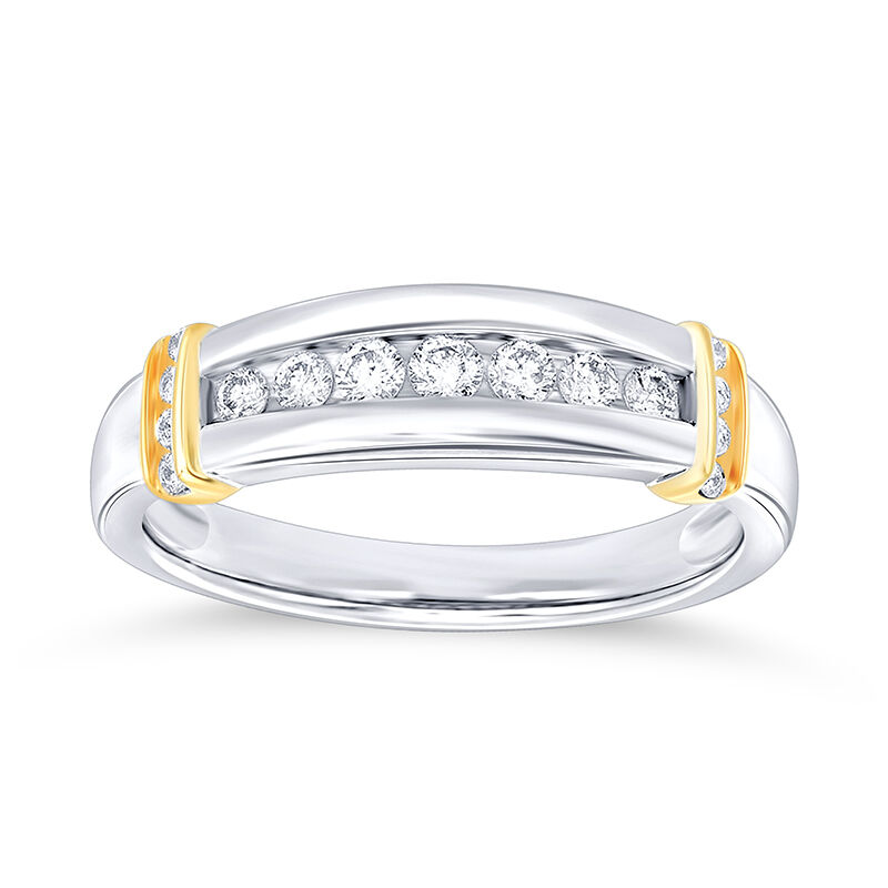 Men's 3/8ctw. Diamond Classic Wedding in 10k Yellow & White Gold image number null