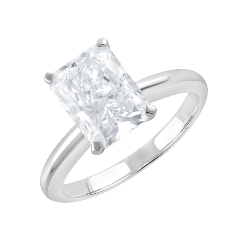 Radiant-Cut Lab Grown 3ct. Diamond Certified GH VS SI Solitaire Engagement Ring in 14k White Gold image number null