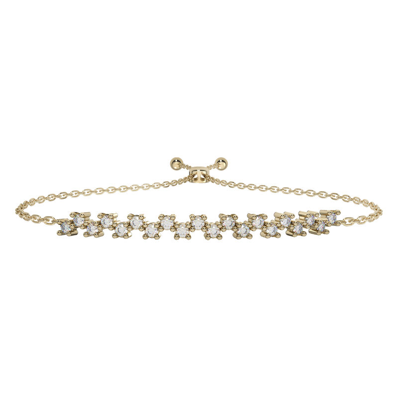 Scatter 1ctw Diamond Bolo Link Bracelet in 10k Yellow Gold image number null