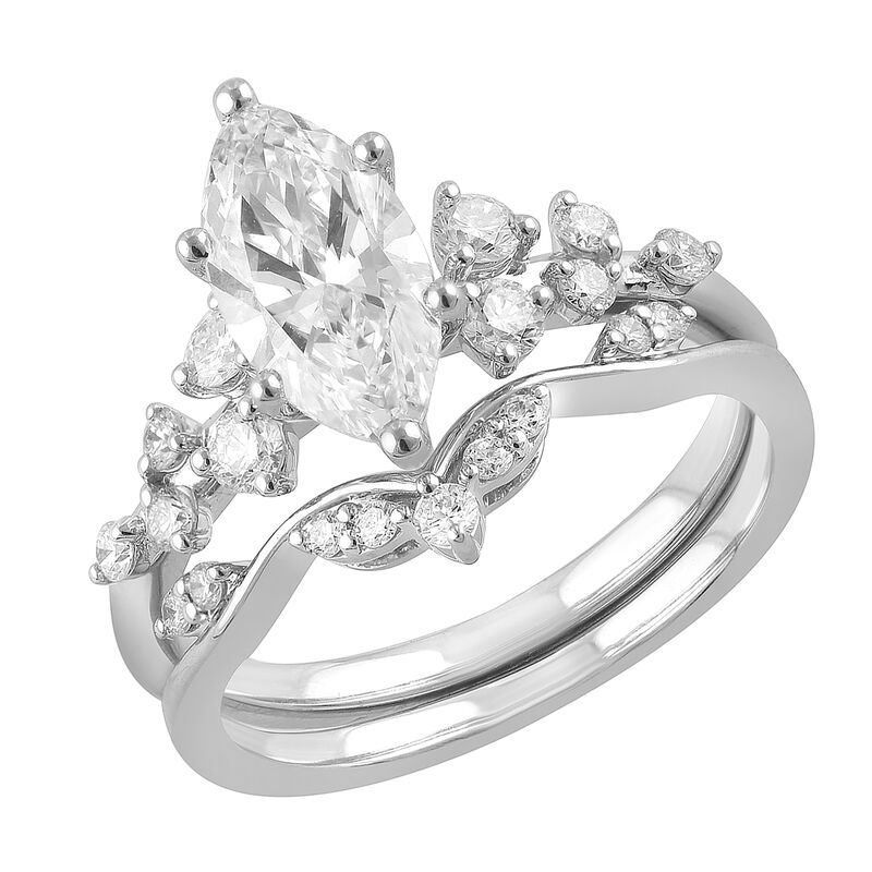 Marquise Lab Grown Diamond 2ctw. Bridal Set in 14k White Gold image number null