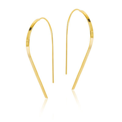 Threaded Loop 'Hawley' Flat Earrings in 14k Yellow Gold