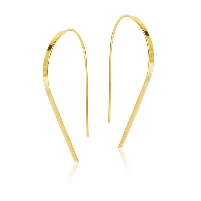 Threaded Loop 'Hawley' Flat Earrings in 14k Yellow Gold image number null