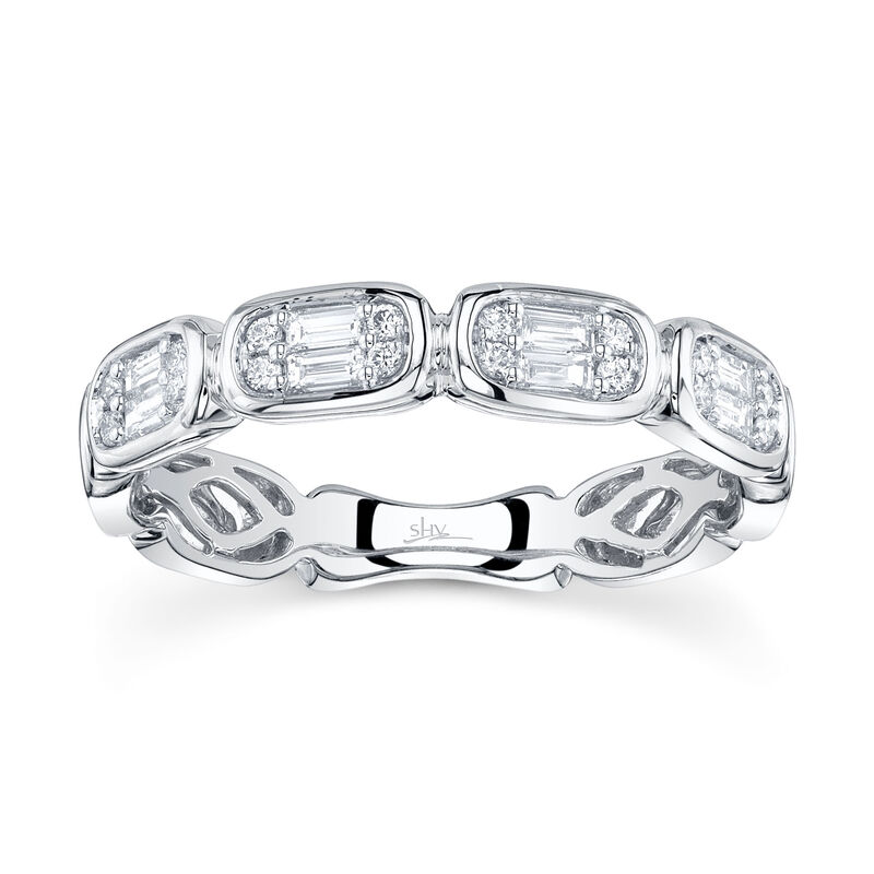 Shy Creation Diamond 1/4ctw. Baguette Fashion Ring in 14k White Gold image number null