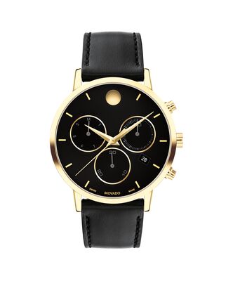 Movado Men's Yellow Gold Stainless Steel Museum Classic Chronograph Watch 0607779