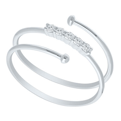 Diamond 1/10ctw. Bypass Fashion Ring in 10k White Gold