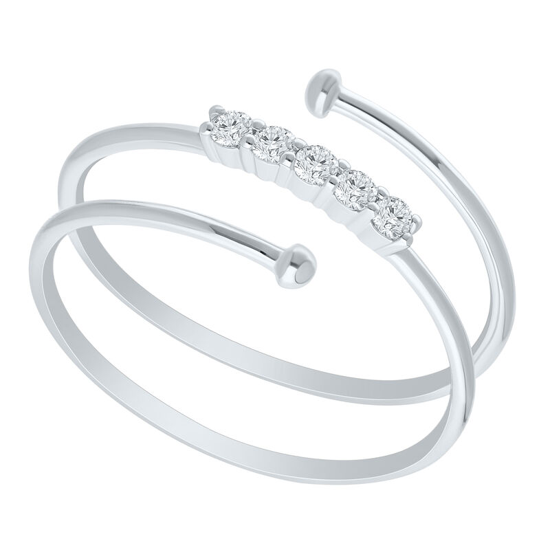 Diamond 1/10ctw. Bypass Fashion Ring in 10k White Gold image number null