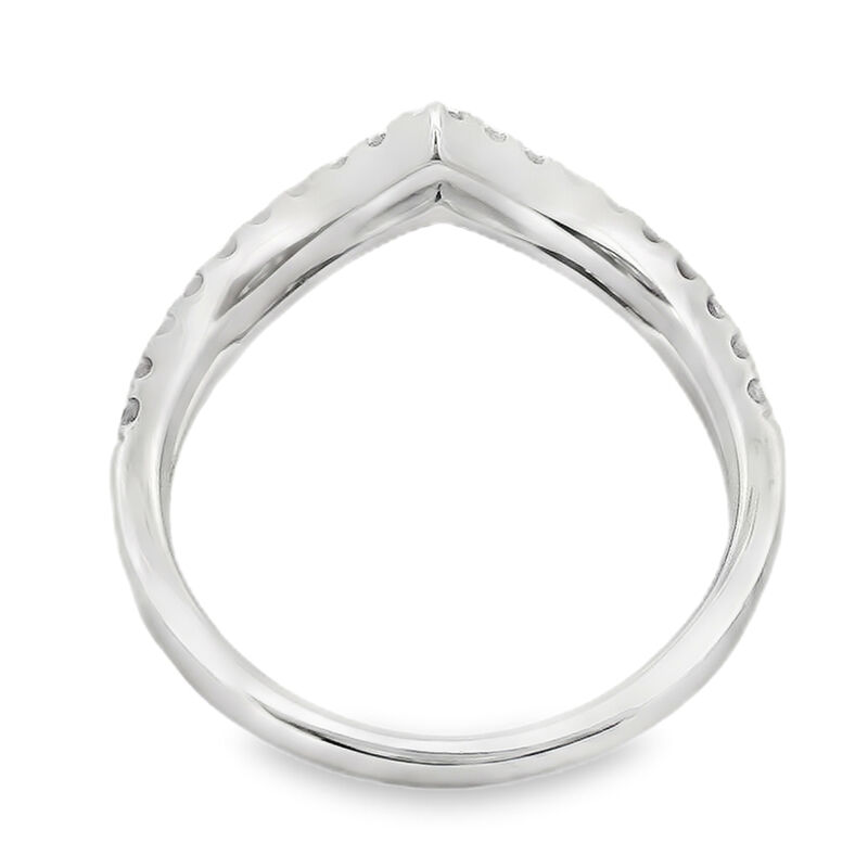 Round Diamond 3/5ctw. Double Chevron Contour Wedding Ring in 14k White Gold image number null