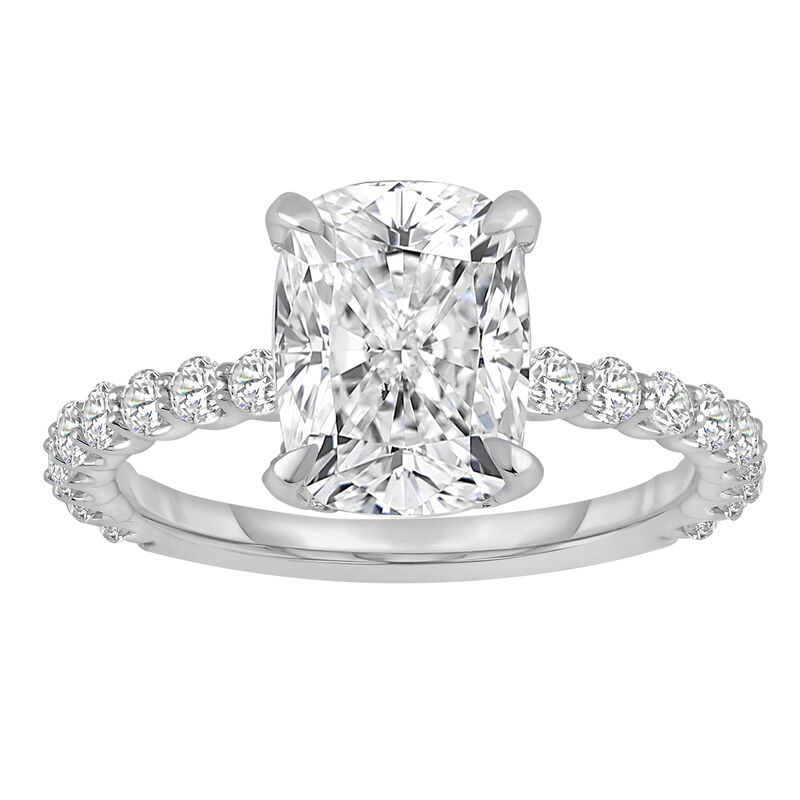 Elongated Cushion Lab Grown Diamond 3 3/4ctw. Classic Engagement Ring in 14k White Gold image number null