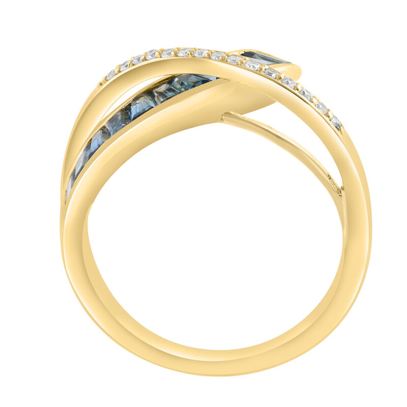 EFFY Blue Topaz & Diamond Ring in 14k Yellow Gold image number null
