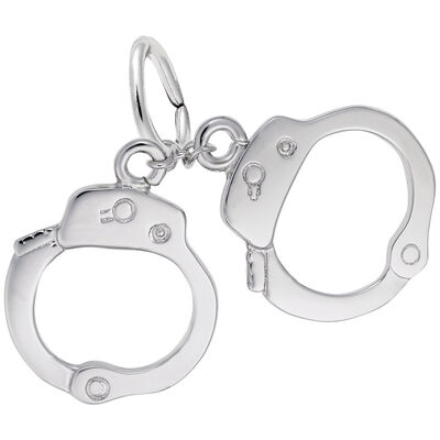 Handcuffs Charm in 14K White Gold